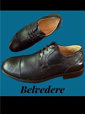 Belvedere Studio Men’s Black Leather Cap Toe Oxford Dress Shoes. Size 11 D. EUC!